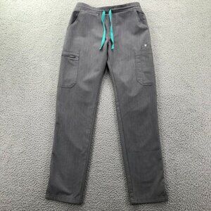 FIGS Size XS Regular Yola Skinny Slit Hem‎ Mid Rise Scrub Pants in Graphite Gray